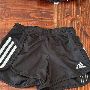 Adidas Girls XS Black and White Athletic Shorts